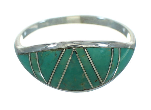 Turquoise Silver Jewelry Southwestern Ring Size 5-1/4 AX80811